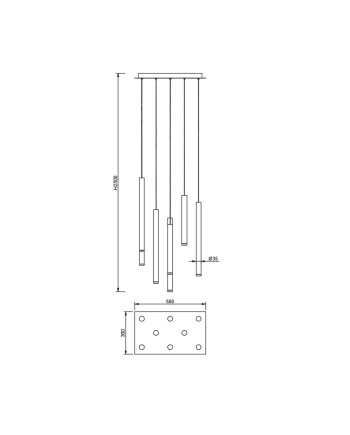 CALA * LÁMPARA BASE CUADRADA 8L LED COLANTES - VARIADO